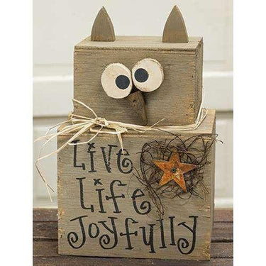 *Live Life Joyfully Owl Stacker - The Fox Decor